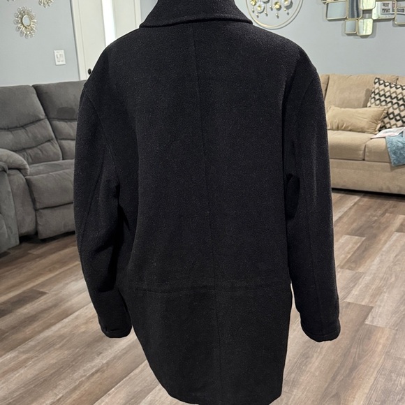 Elegant Black Men's Pea Coat - Picture 2 of 16